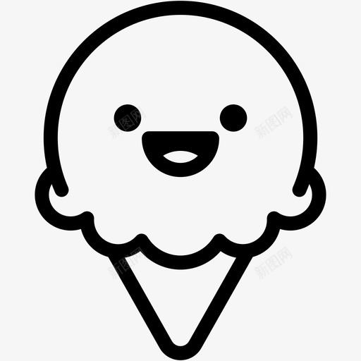 笑表情情绪图标svg_新图网 https://ixintu.com 冰淇淋卷3表情线 冰激凌 情绪 感觉 笑 表情