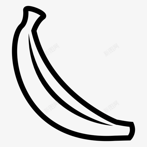 香蕉水果线条图标svg_新图网 https://ixintu.com 水果 水果图标 简单 线条 自然 香蕉