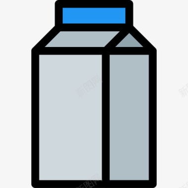 牛奶饮料7线性颜色图标图标