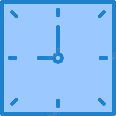 时钟时间51蓝色图标图标