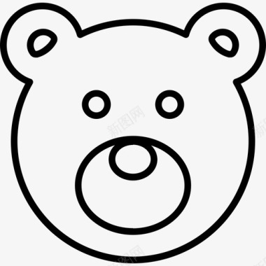 泰迪熊玩具3直线型图标图标