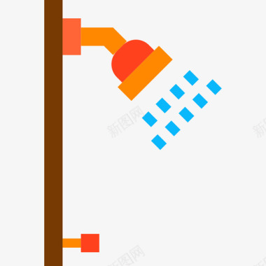 淋浴清洁和家务2公寓图标图标