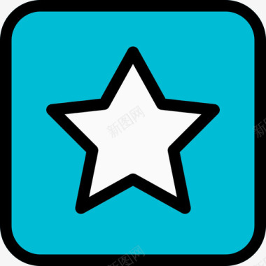 明星投票奖励徽章3直线颜色图标图标