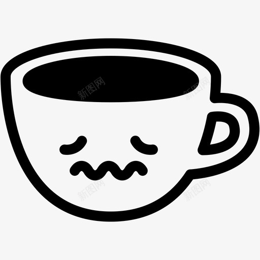 紧张一杯咖啡表情图标svg_新图网 https://ixintu.com 一杯咖啡 咖啡表情线 情绪 感觉 紧张 表情