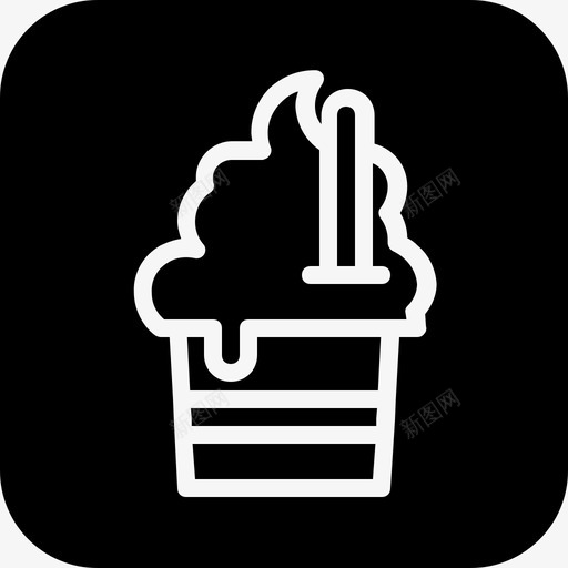 冰淇淋杯子零食图标svg_新图网 https://ixintu.com 冰淇淋 杯子 甜食 零食