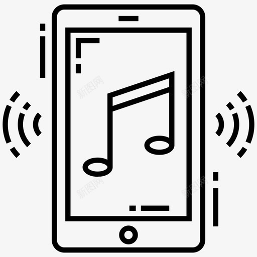 移动音乐手机数字音乐播放器图标svg_新图网 https://ixintu.com ipod音乐 多媒体 手机 技术设备线路图标 收听音乐 数字音乐播放器 移动音乐