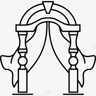 结婚拱门窗帘门图标图标