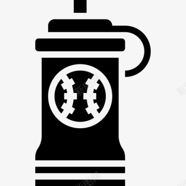 水瓶棒球17字形图标图标