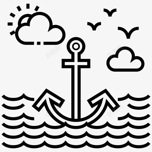 锚海洋概念导航图标svg_新图网 https://ixintu.com 导航 旅游线矢量包 海洋元素 海洋概念 锚