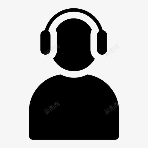 听音乐耳机声音图标svg_新图网 https://ixintu.com 听音乐 声音 支持 用户 耳机