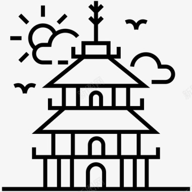 日本地标建筑日本建筑图标图标
