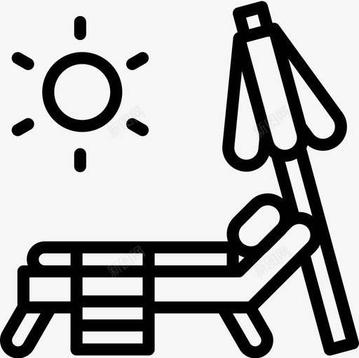 躺椅夏季53直线型图标svg_新图网 https://ixintu.com 夏季53 直线型 躺椅