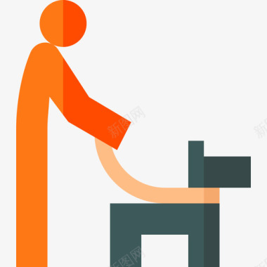 狗残疾人援助公寓图标图标