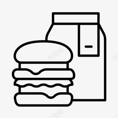 外卖汉堡快餐图标图标