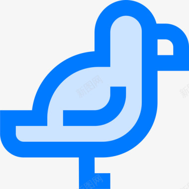 鸭子小鸟2蓝色图标图标