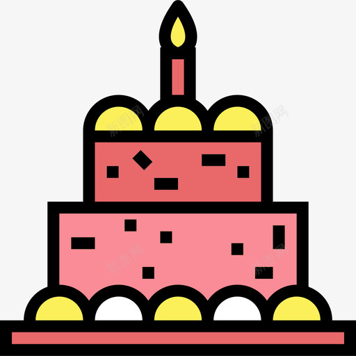 生日蛋糕18岁生日派对线性颜色图标svg_新图网 https://ixintu.com 18岁生日派对 生日蛋糕 线性颜色