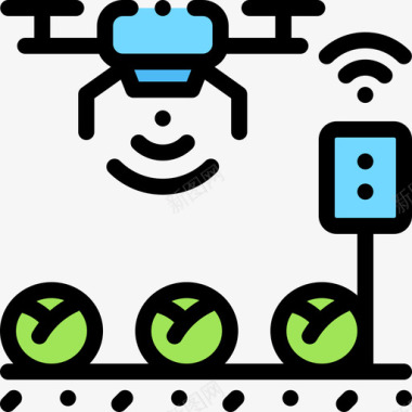 输送机智能农场11线性颜色图标图标