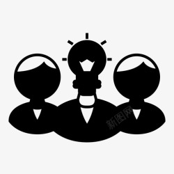创意团队合作头脑风暴商业理念创意团队图标高清图片