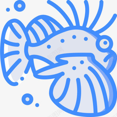 鱼海洋生物蓝色图标图标
