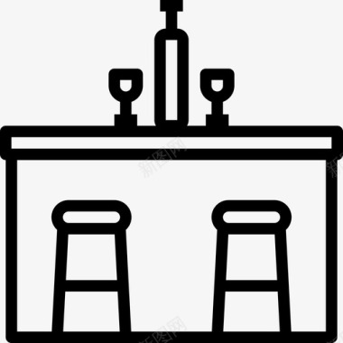 酒吧饮料9直系图标图标