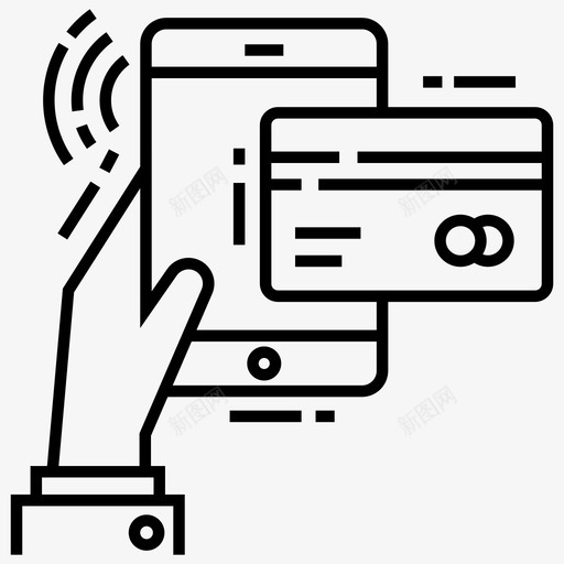 网上交易数字支付电子银行图标svg_新图网 https://ixintu.com 手机银行 数字支付 数字经济线路图标 电子银行 网上交易 网上银行