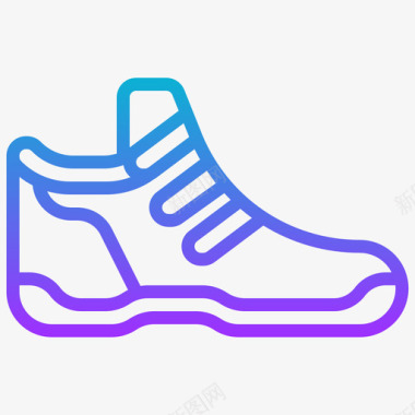 球鞋高尔夫16线性颜色图标图标