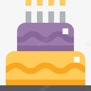 蛋糕生日派对24扁平图标图标