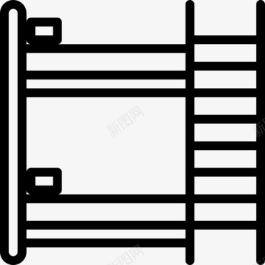 双人床7号卧室直线式图标图标