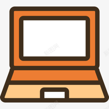 笔记本电脑hipster9线性颜色图标图标