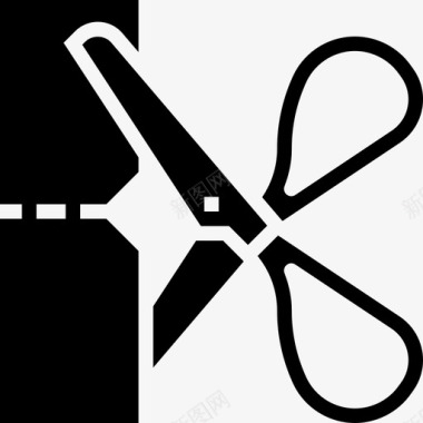 剪刀缝纫设备2字形图标图标