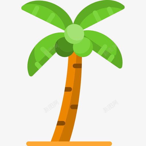 椰子树夏季12平坦图标svg_新图网 https://ixintu.com 夏季12 平坦 椰子树