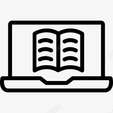 笔记本电脑电子书4线性图标图标