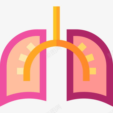 肺部医院30平坦图标图标
