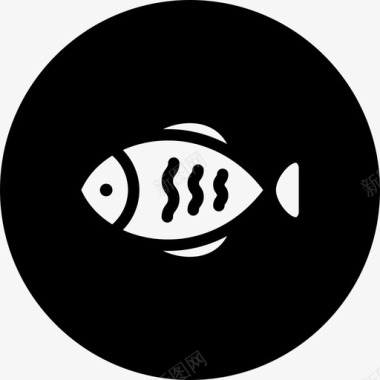 鱼杂货店圆馅图标图标