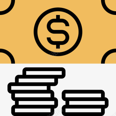 货币储蓄和投资7黄影图标图标