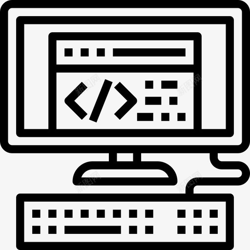 计算机项目计划线性图标svg_新图网 https://ixintu.com 线性 计算机 项目计划