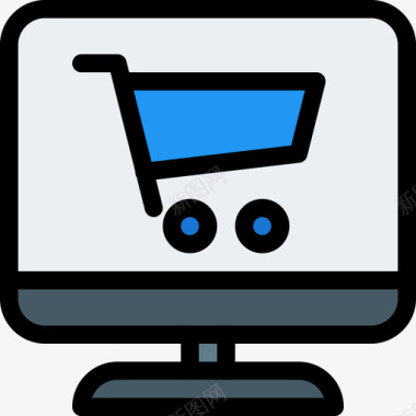 网上购物电子商务62线性颜色图标图标