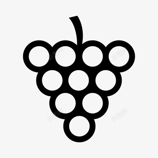 葡萄水果线条图标svg_新图网 https://ixintu.com 水果 水果图标 简单 线条 自然 葡萄