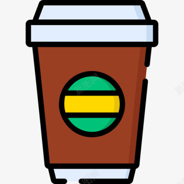 咖啡20号吧台线性颜色图标图标
