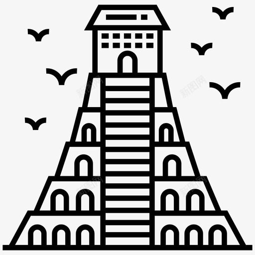 阿兹特克金字塔古建筑地标图标svg_新图网 https://ixintu.com 古建筑 地标 墨西哥建筑 旅游线路矢量包 玛雅金字塔 阿兹特克金字塔