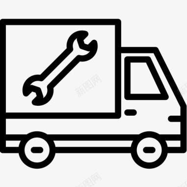 卡车汽车服务20直线图标图标