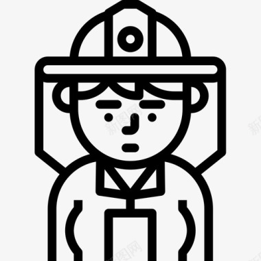 消防员职业女性化身直系人图标图标