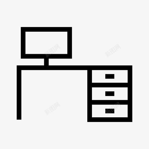 书桌橱柜抽屉图标svg_新图网 https://ixintu.com 书桌 室内 家具 家具图标 家居 抽屉 橱柜