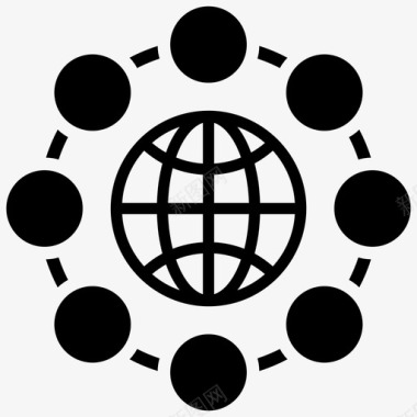 全球网络网络空间全球通信图标图标
