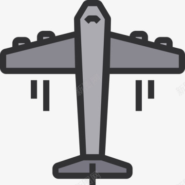 飞机智能技术7线性颜色图标图标