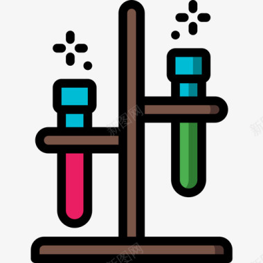 试管科学66线性颜色图标图标