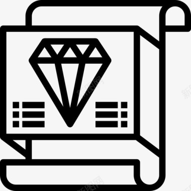 钻石文件和文件20直线图标图标