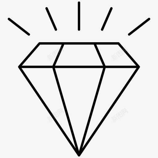 钻石珠宝珍贵图标svg_新图网 https://ixintu.com 婚礼爱情轮廓图标 珍贵 珠宝 钻石