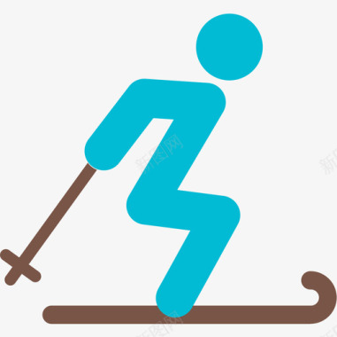 滑雪板冬季运动2平躺图标图标