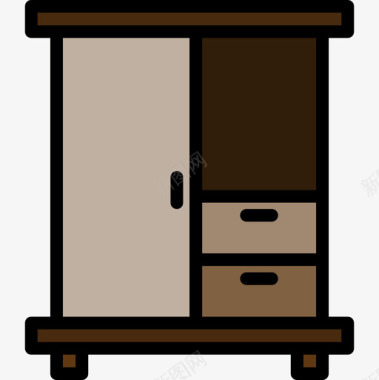 衣柜家具83线性颜色图标图标